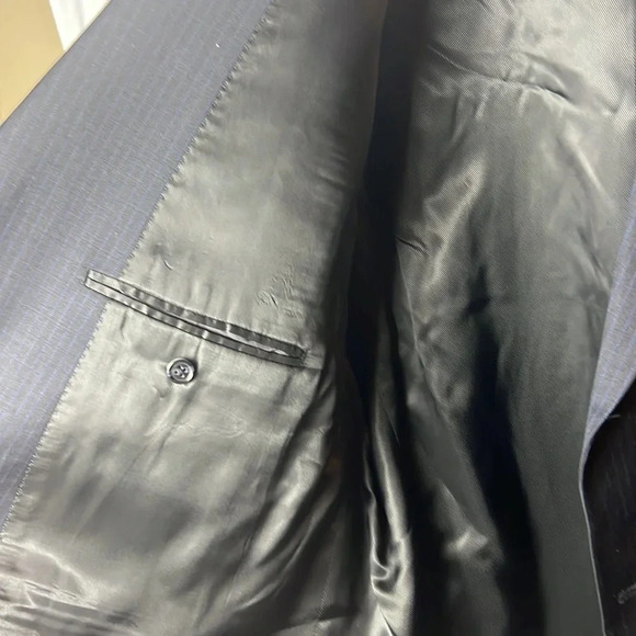 Michael Michael Kors 100% Wool Size 48 X 42W Men’s Suit Black Navy Stripped NWT - Picture 10 of 16